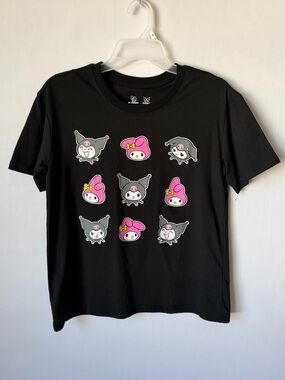 My Melody & Kuromi by Sanrio Graphic Tee Black Women's Medium Kawaii Anime